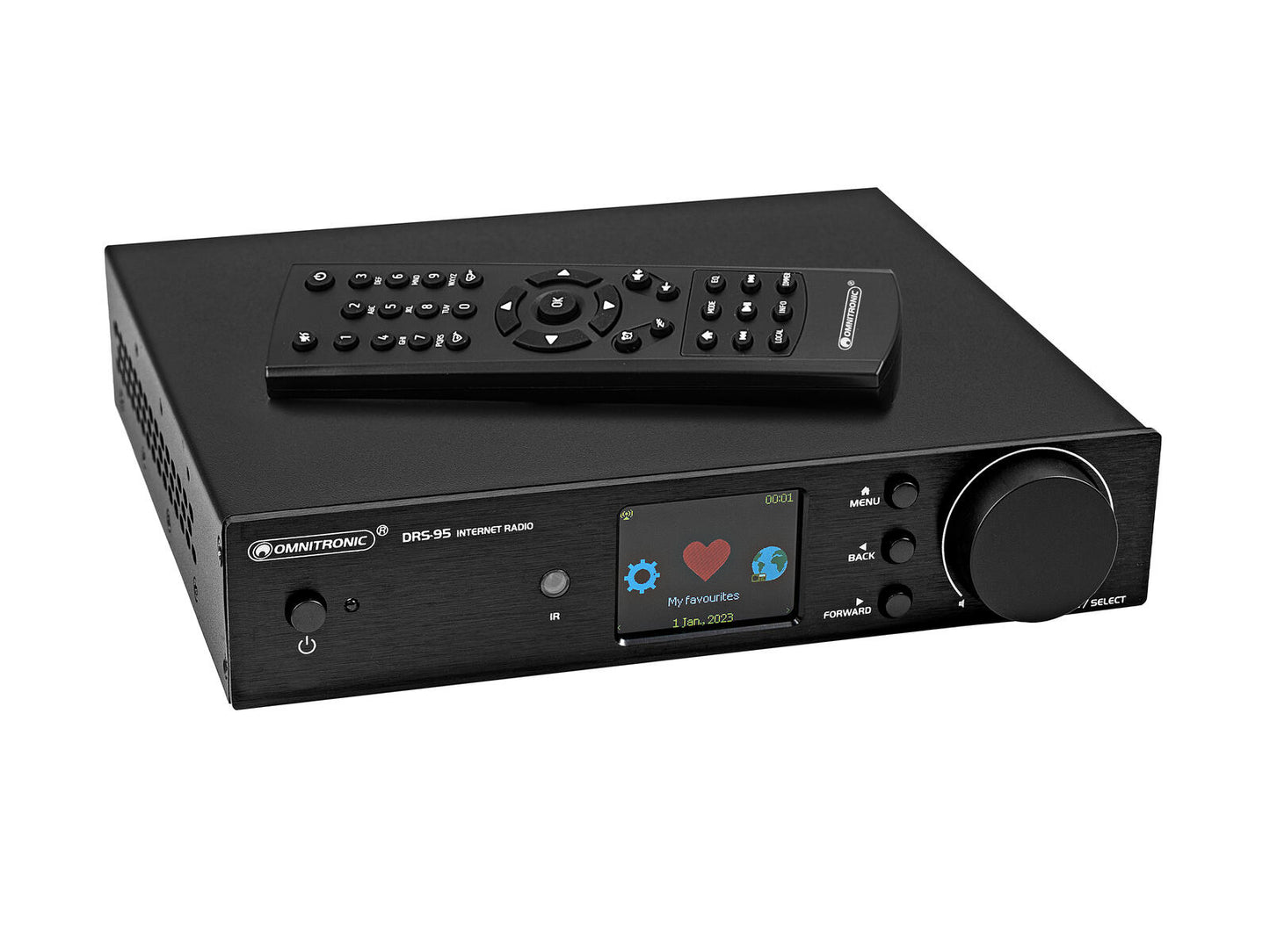 OMNITRONIC DRS-95 Internet Radio with DAB+ and Bluetooth