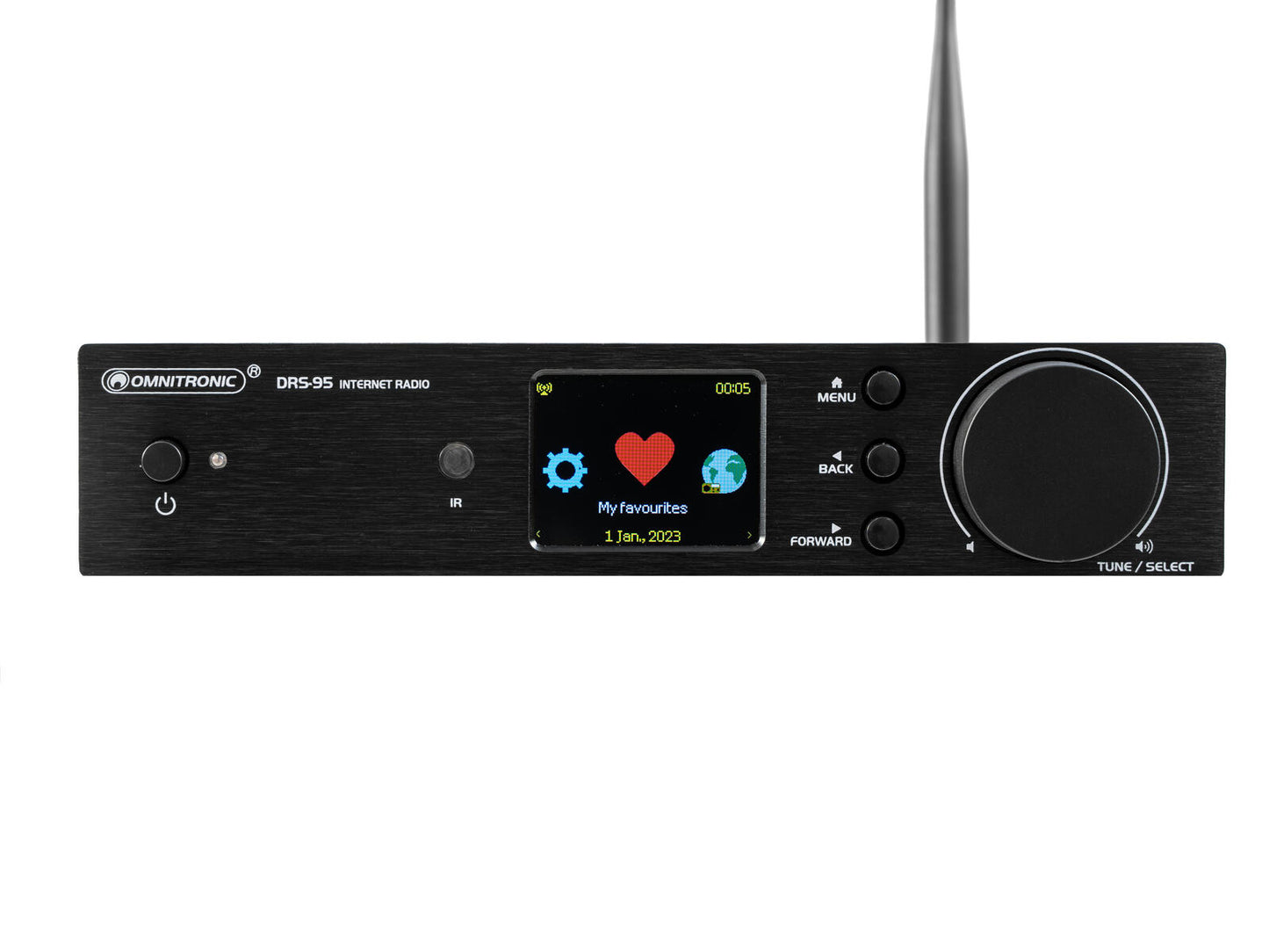 OMNITRONIC DRS-95 Internet Radio with DAB+ and Bluetooth