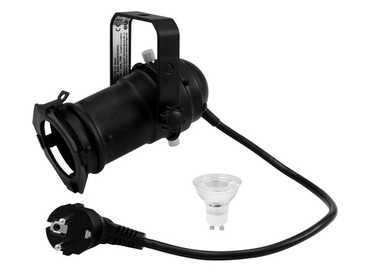 Obudowa reflektora Eurolite PAR-16 czarna zestaw z żarówką LED 7W