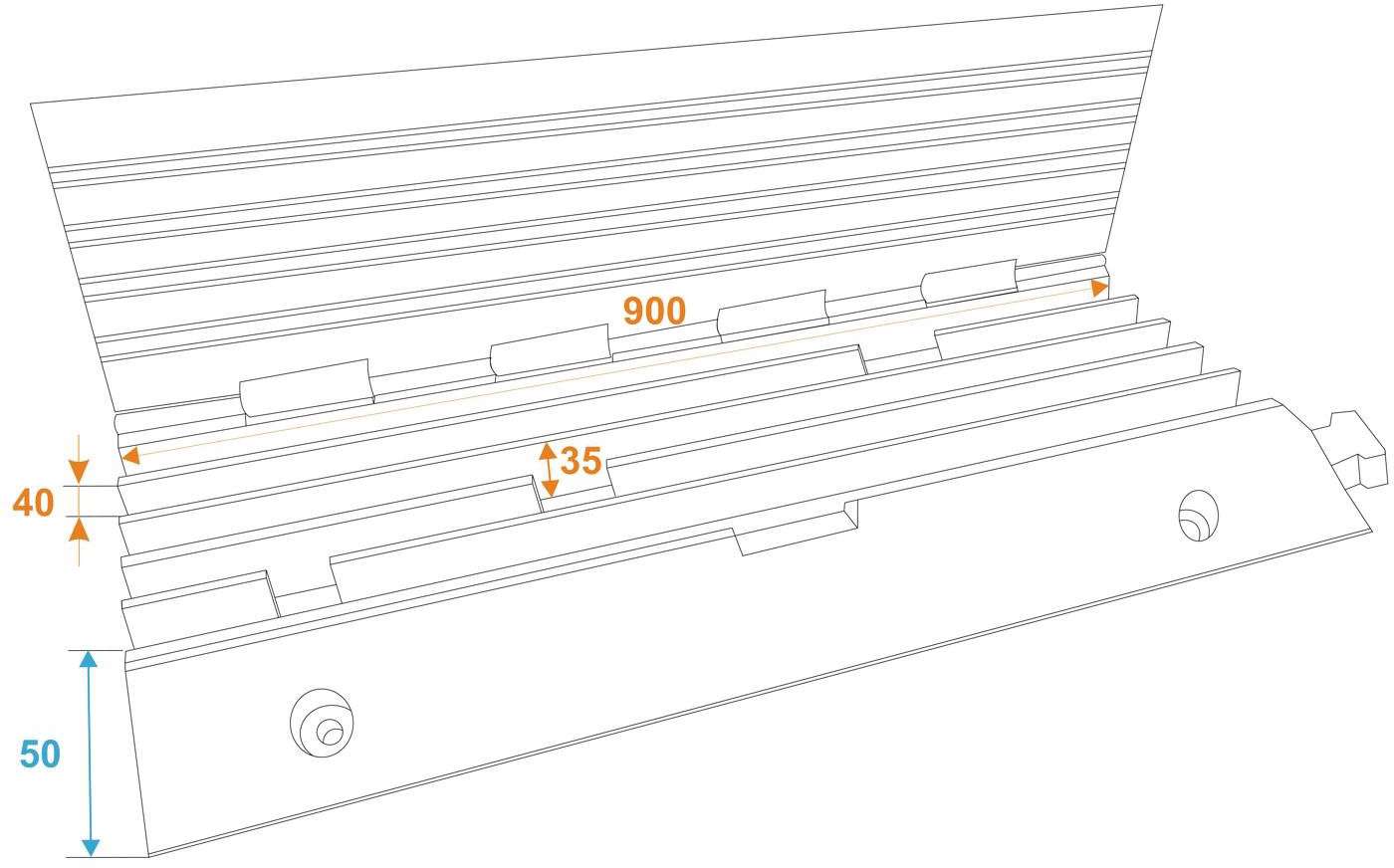 EUROLITE Cablebridge 5 Channels 900x500x50mm