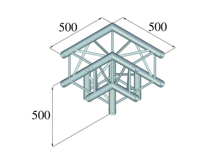 ALUTRUSS QUADLOCK 6082L-30 3-way Corner 90°