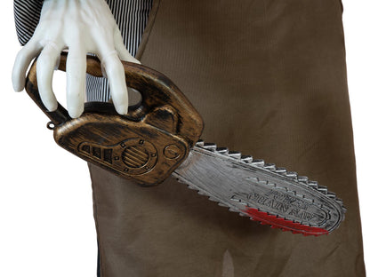 EUROPALMS Halloween Figure Zombie with chainsaw, animated, 170cm