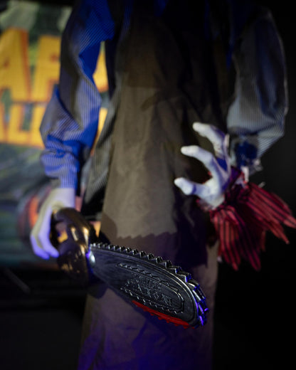 EUROPALMS Halloween Figure Zombie with chainsaw, animated, 170cm